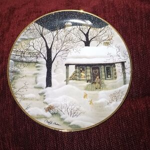 Franklin Mint, Moonlight Visitors Collection Plate - Limited Edition-Christmas